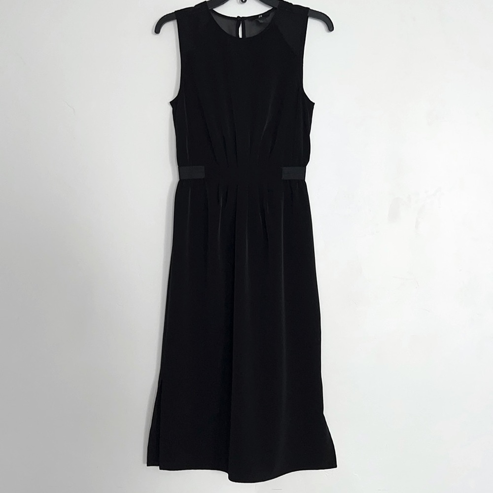 H&M Black Sleeveless Midi Dress Size 6